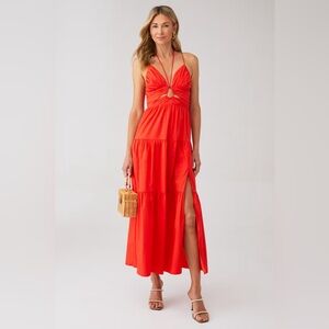 Astr Minka Vibrant Red Orange Dress